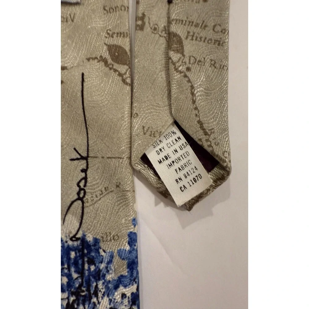 RM STYLE 1999 Vintage Flag And Blue Bonnets 100% Silk Tie - Picture 3 of 4